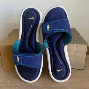 Nike Ultra Comfort Footbed Blue/ White Women Flip Flops - SZ 9
